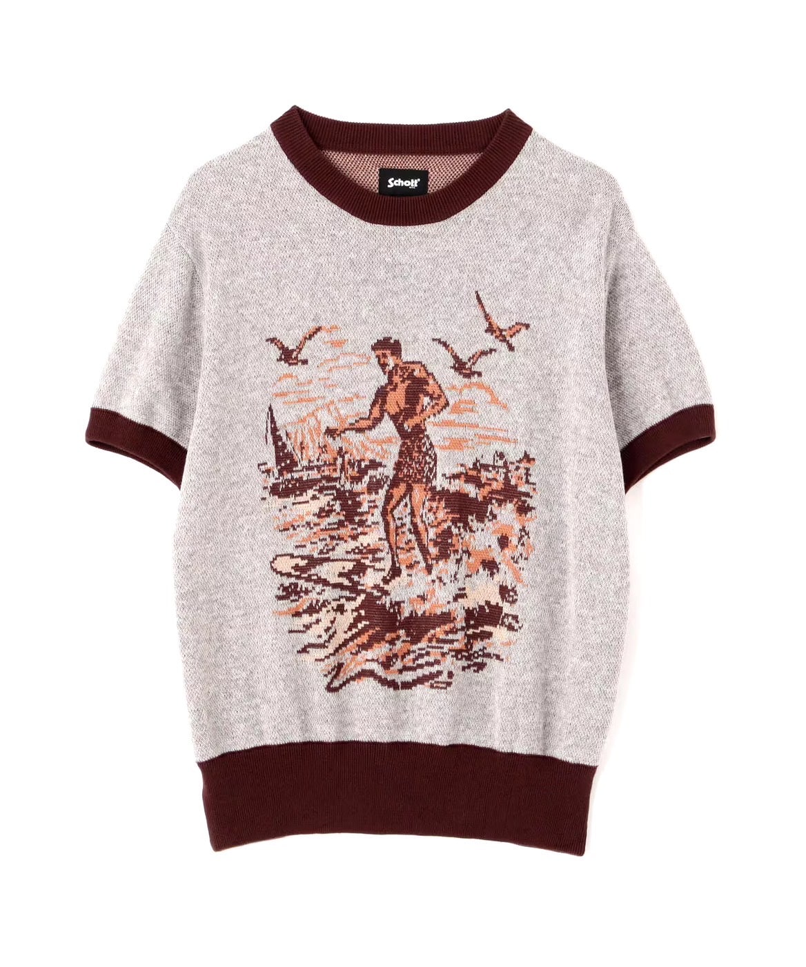 schott/ショット　50'S SS KNIT/50'S 半袖ニット BROWN M