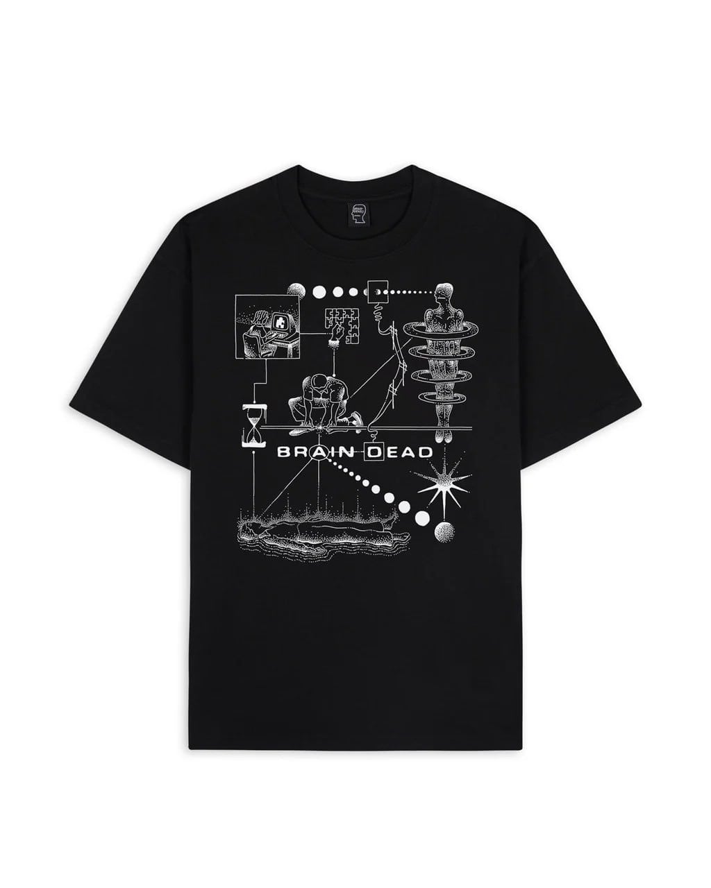 BRAIN DEAD/ブレインデッド/MIND PUZZLE T-SHIRT - BLACK BLACK M