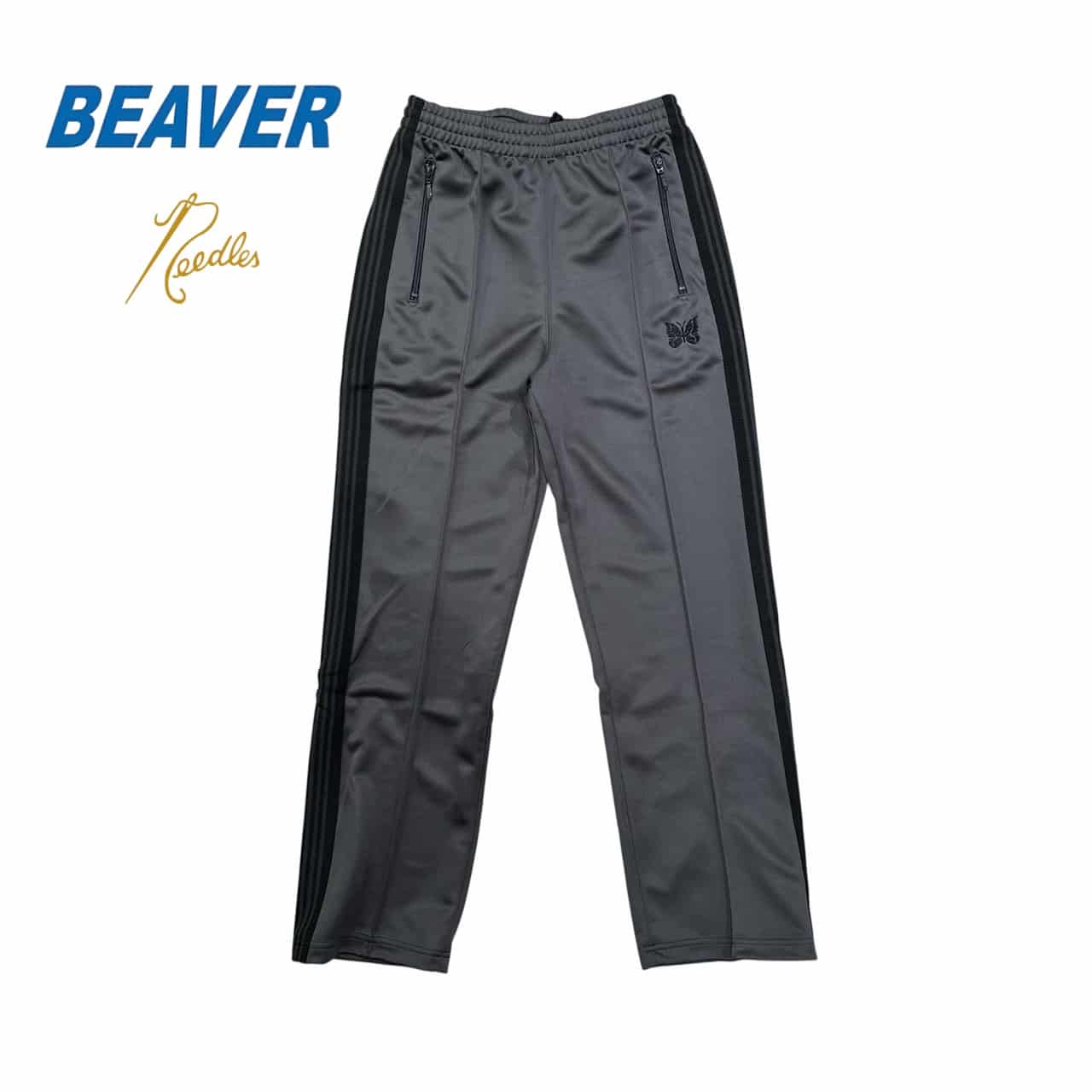 Needles/ニードルズ　BEAVER×Needles　別注Track Pants  Poly-Smooth CHARCOAL XS
