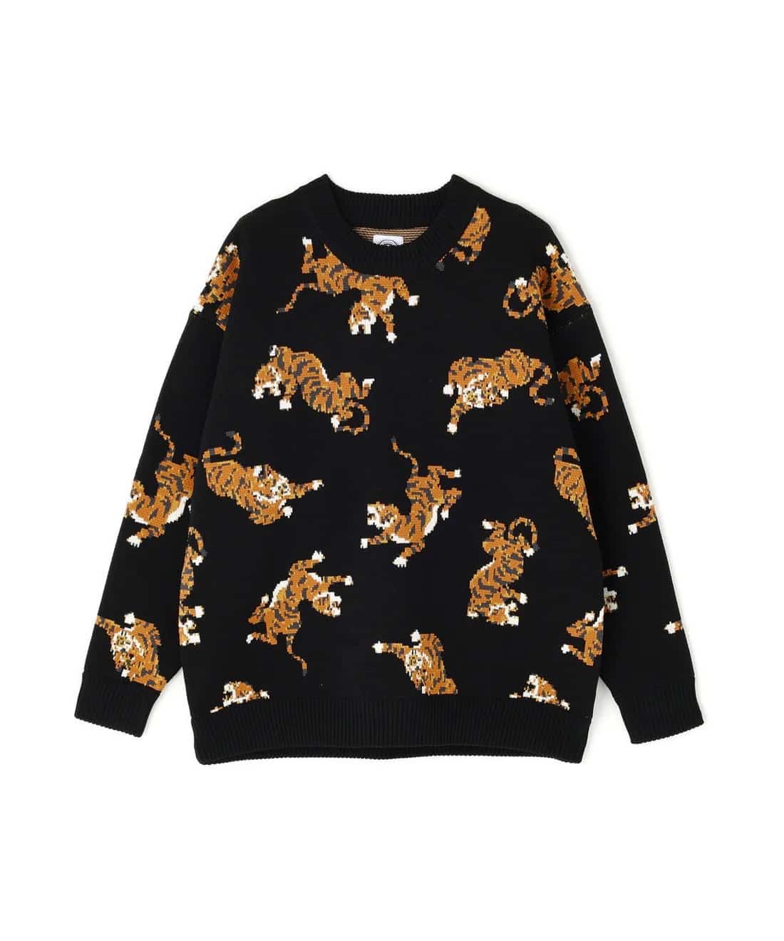 B omnivore/ビーオムニボー/TIGER KNIT TOP タイガーニット　虎柄ニット BLACK M
