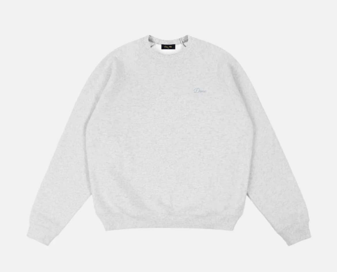 【Dime/ダイム】Cursive Small Logo Crewneck GRAY S