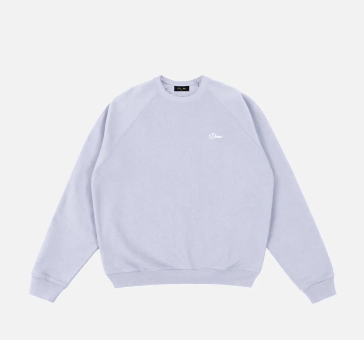【Dime/ダイム】Cursive Small Logo Crewneck GRAY Lavender S