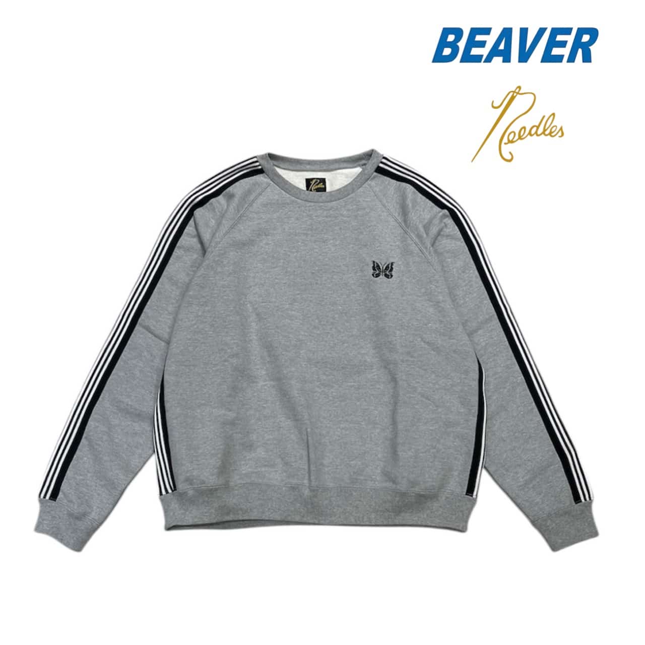 NEEDLES/ニードルズ　BEAVER別注TRACK CREW NECK - COTTON JERSEY GRAY M