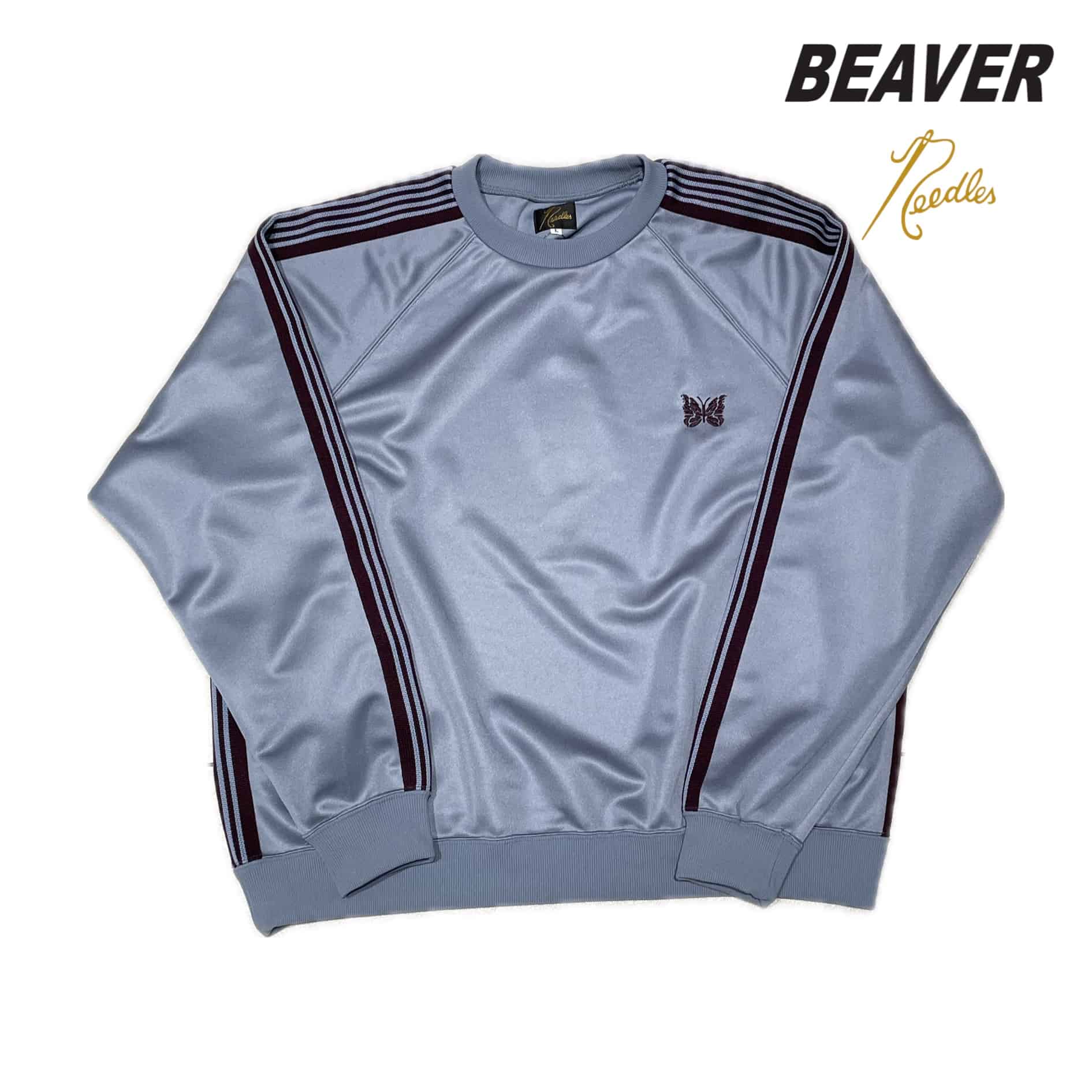 Needles/ニードルズ　BEAVER別注 Track Crew Neck Shirt - Poly Smooth SAX S