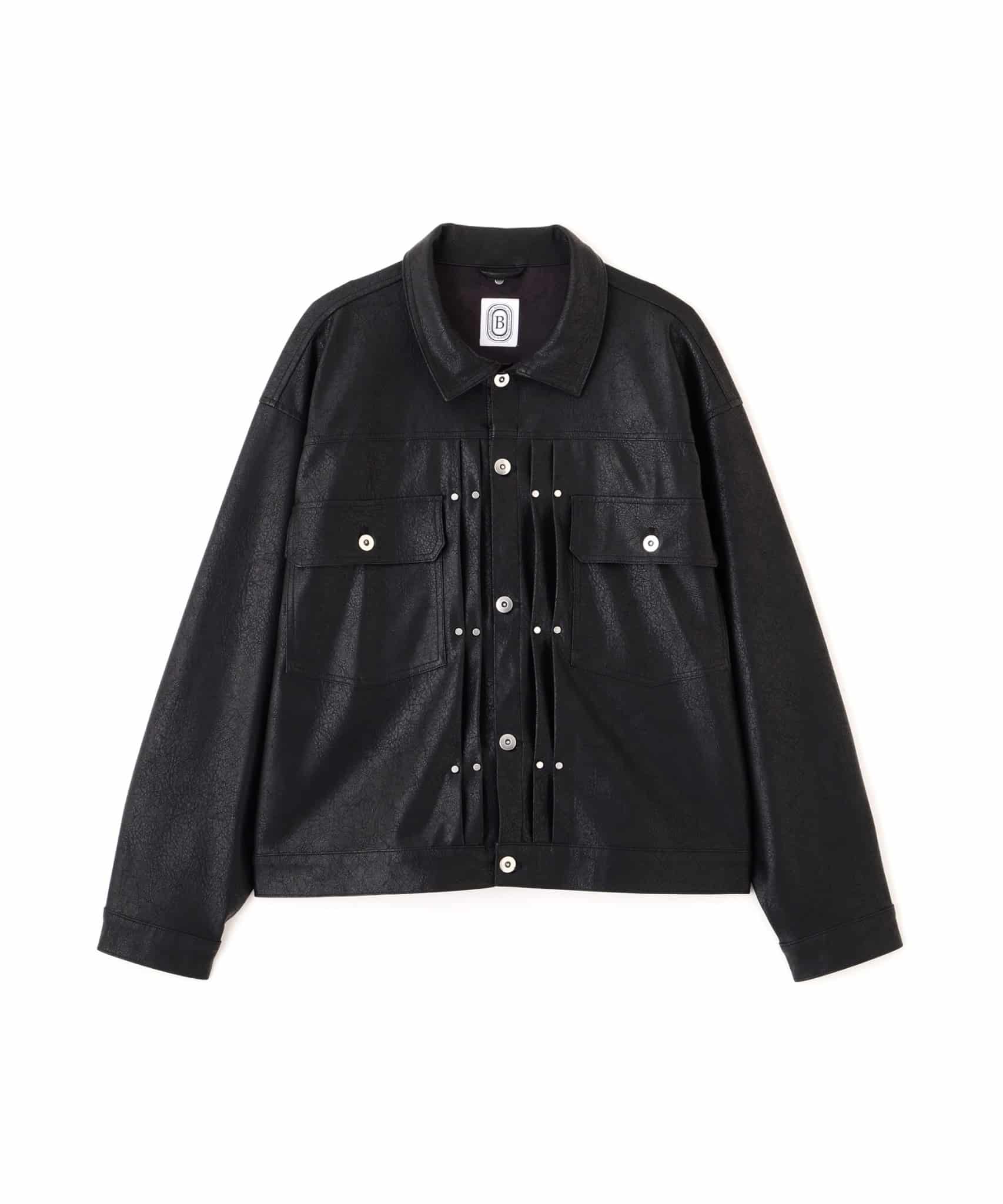B omnivore/ビーオムニボー　FAUX LEATHER BLOUSON BLACK M