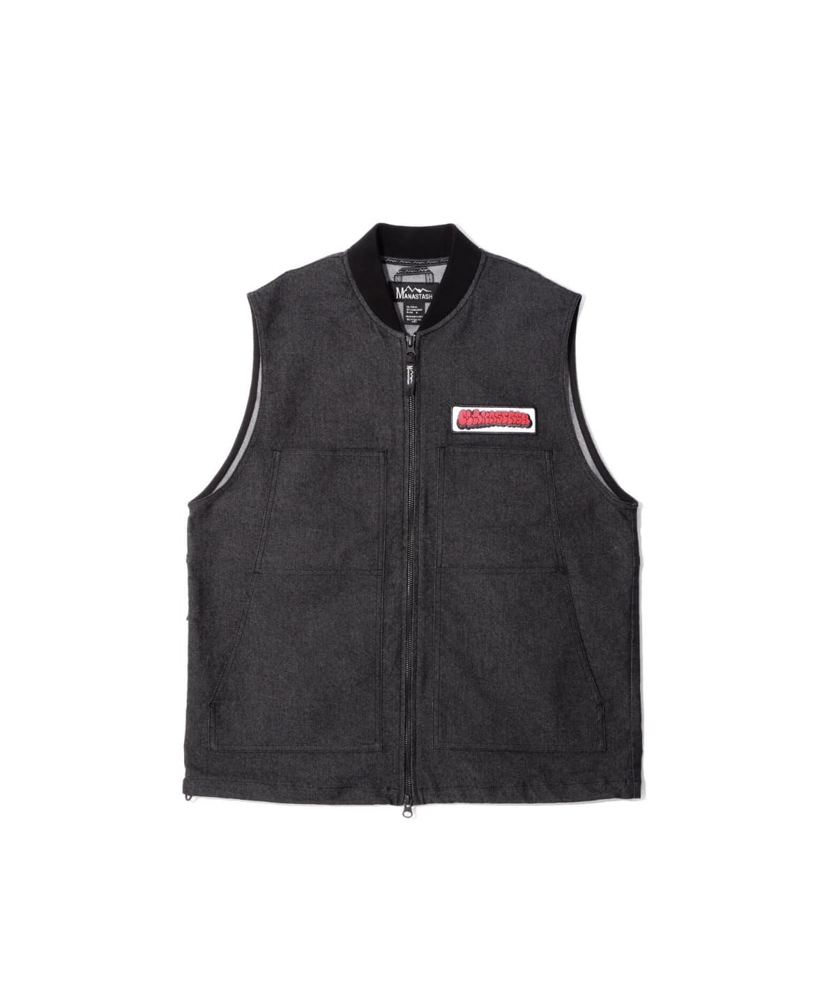 MANASTASH/マナスタッシュ/PATCHED LOGO WORK VEST BLACK S