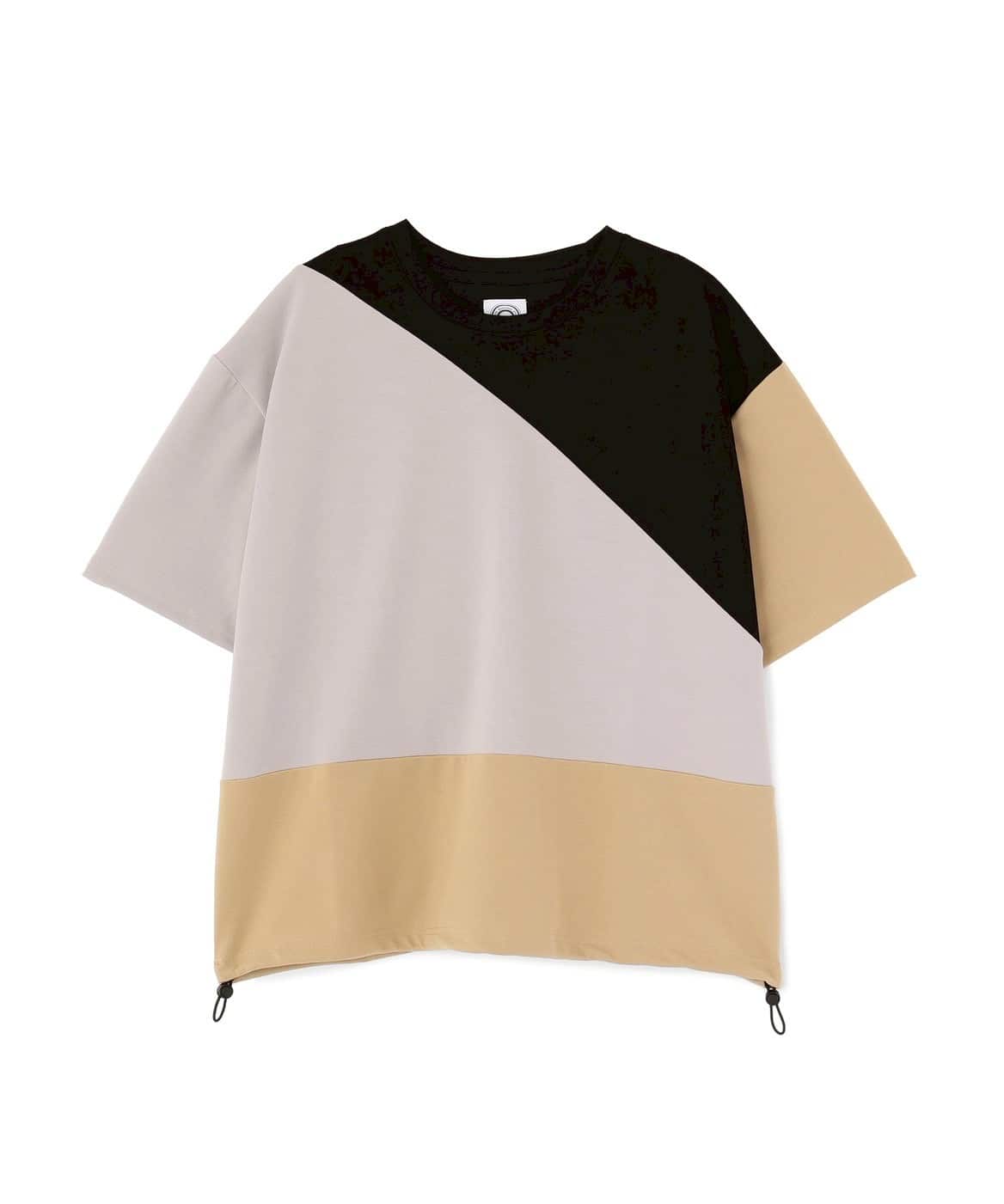 B omnivore/ビーオムニボー/PANEL TEE パネル切り替えTEE BLACK M
