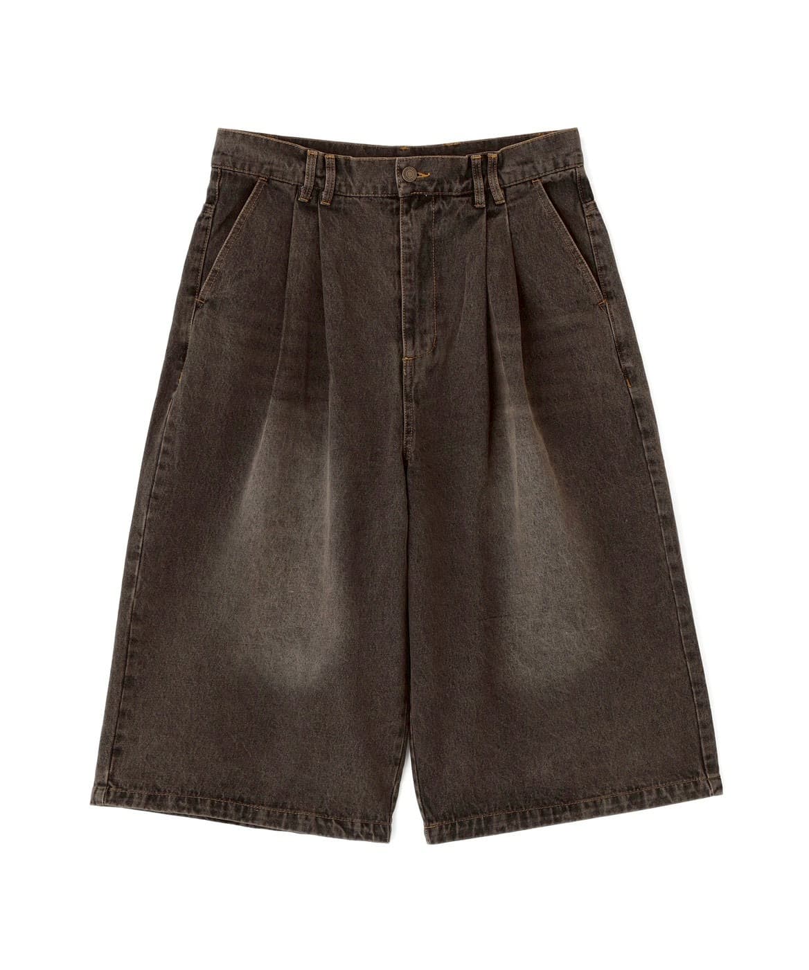 B omnivore/ビーオムニボー　TUCK DENIM SHORTS タックデニムショーツ BLACK M