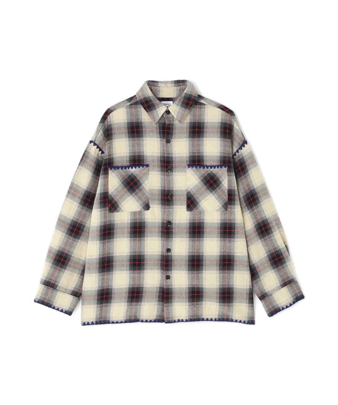 B omnivore/ビーオムニボー/HAND STITCH FLANNEL ハンドステッチフランネルシャツ NATURAL M