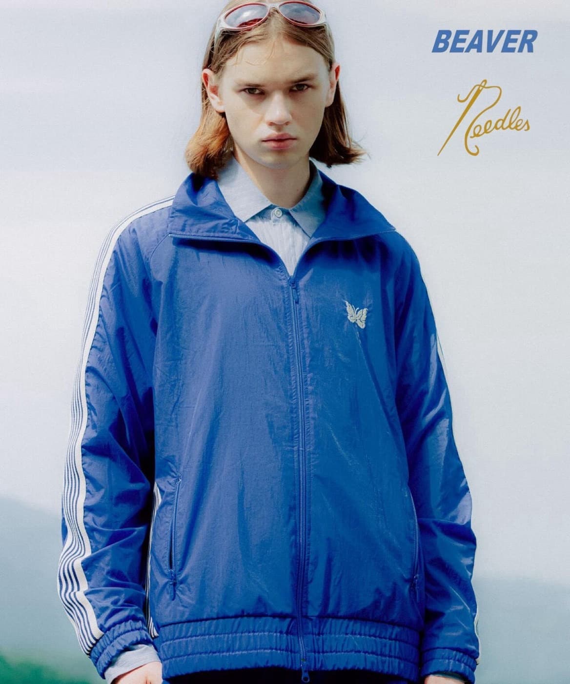 Needles/ニードルズ　別注Track Jacket - NYLON BLUE BLUE M