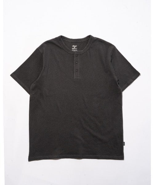 MANASTASH/マナスタッシュ/HEMP＠by manastash/HEMP DAYS S/S TEE HENLEY -CHARCOL- CHARCOAL M