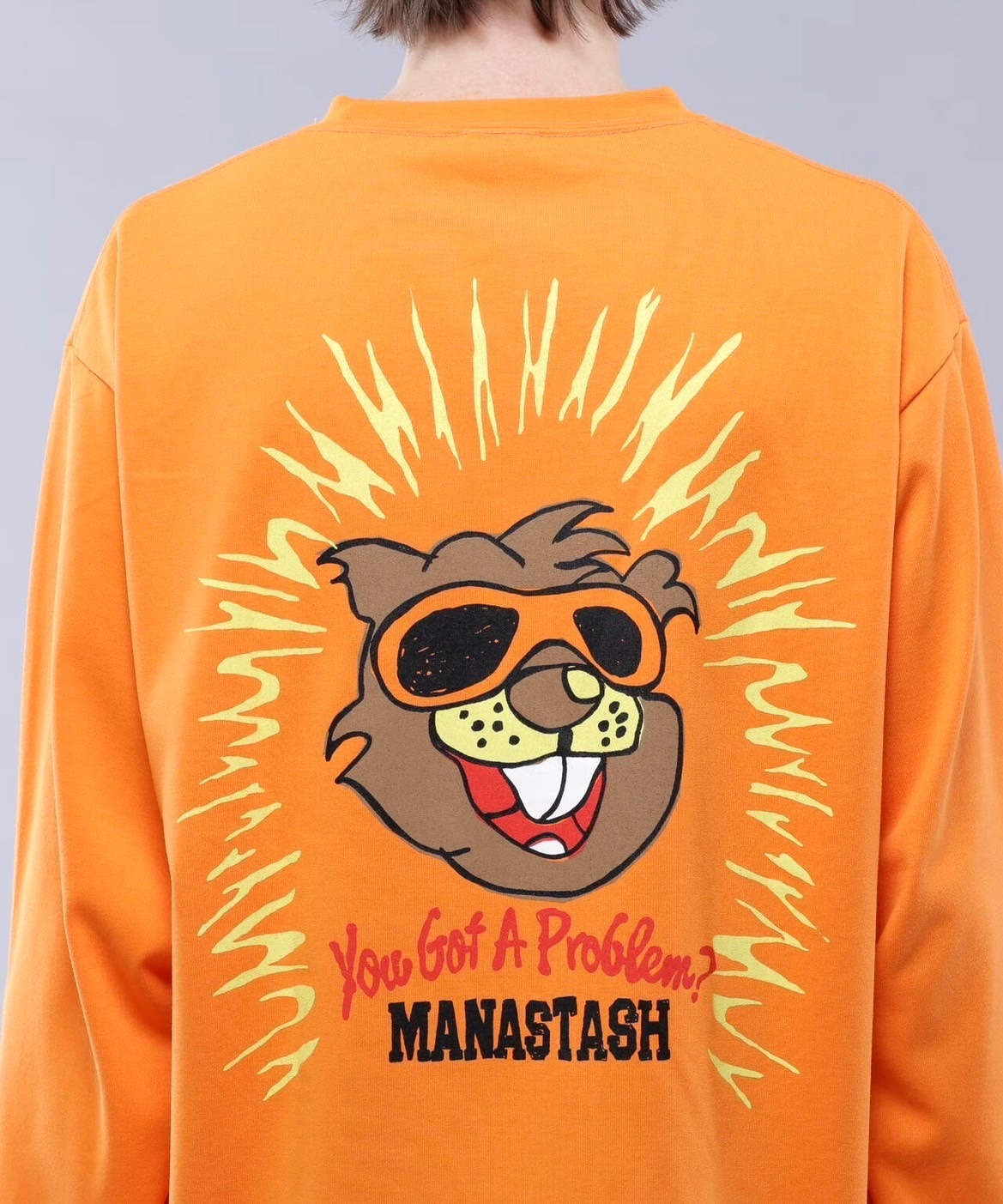 MANASTASH/マナスタッシュ/RE:POLY L/S TEE BEAVER ORANGE M