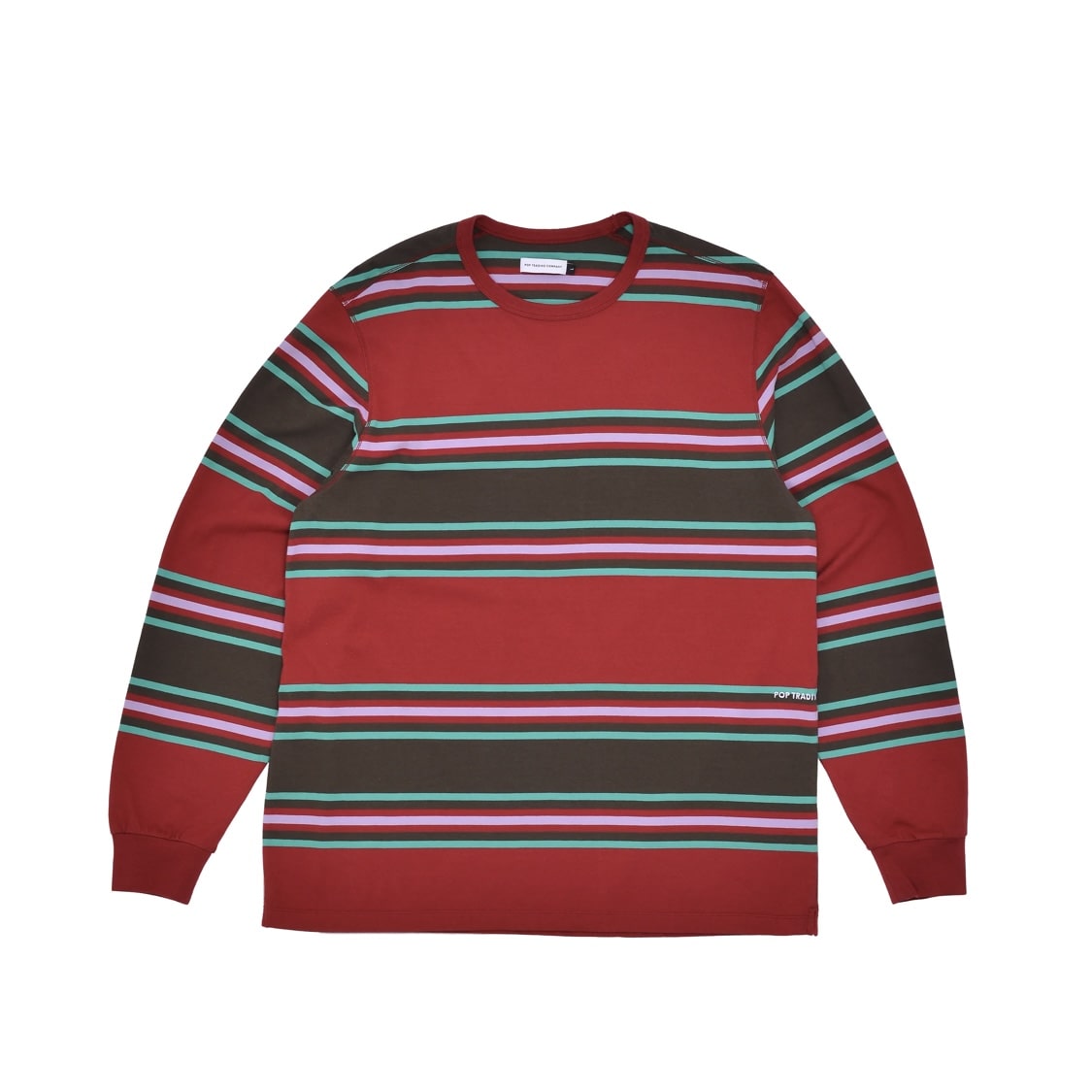 POP TRADING COMPANY/ポップトレーディングカンパニー/Striped Longsleeve T-shirt RED M