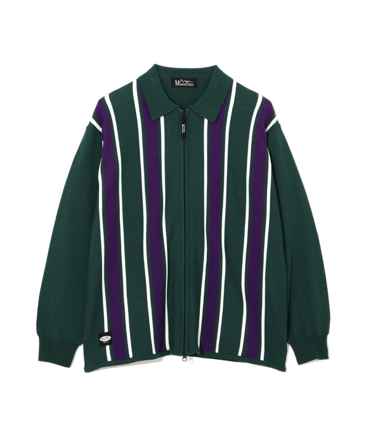 MANASTASH/マナスタッシュ/MCA STRIPE ZIP KNIT GREEN S