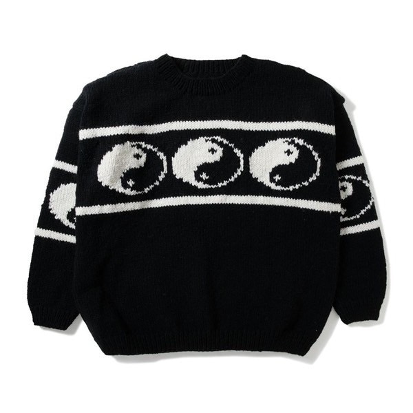 MacMahon Knitting Mills /マクマホンニッティングミルズ/Crew Neck Knit-Line Yin&Yang