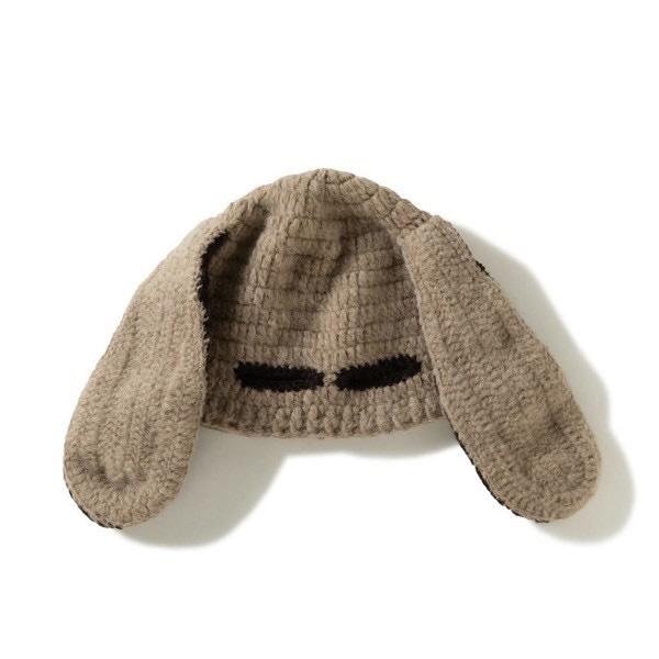 MacMahon Knitting Mills/マクマホンニッティングミルズ/Knit Beanie-Rabbite BEIGE FREE