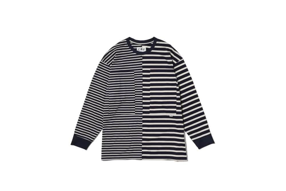  CMFOUTDOORGARMENT/ シーエムエフアウトドアガーメント　BORDER TEE L/S NAVY M