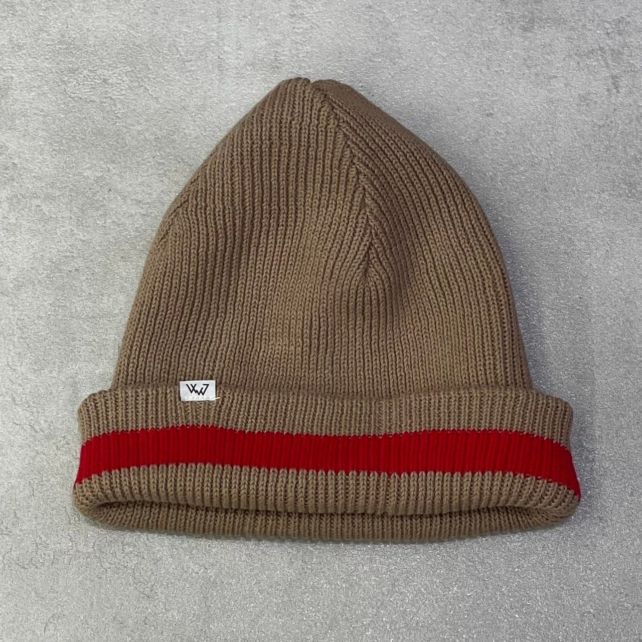CMF OUTDOOR GARMENT/シーエムエフ アウトドアガーメント KNIT CAP BEIGE×RED FREE