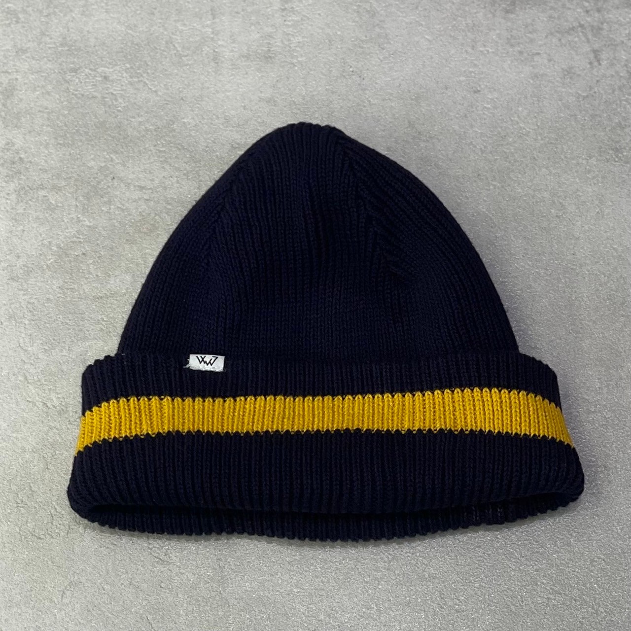 CMF OUTDOOR GARMENT/シーエムエフ アウトドアガーメントKNIT CAP NAVY×YELLOW FREE