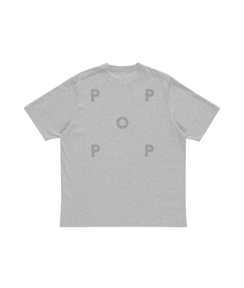 POP TRADING CO/ポップトレーディングカンパニー/Pop Reflective Logo T-Shirt Grey Heather GREY M