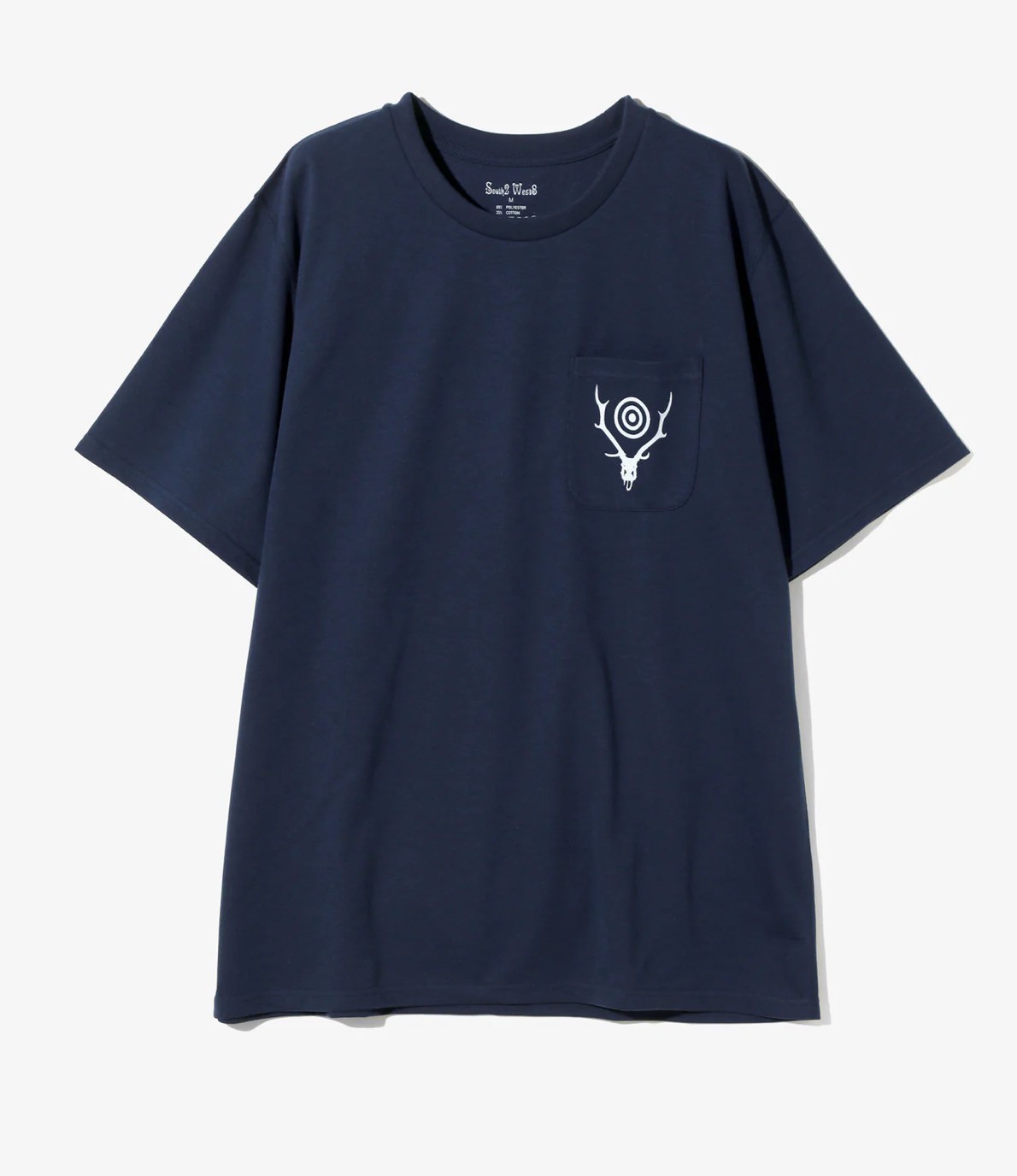 South2West8 /サウスツーウエストエイトS/S Round Pocket Tee - Circle Horn 25ss NAVY M