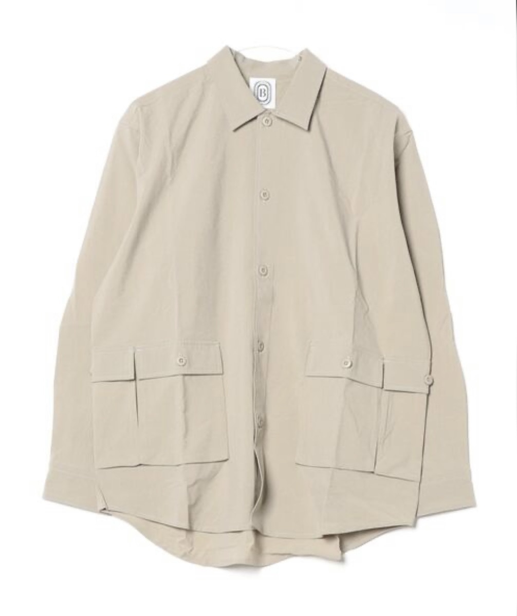 B omnivore/ビーオムニボー　N/R ストレッチシャツ BEIGE M