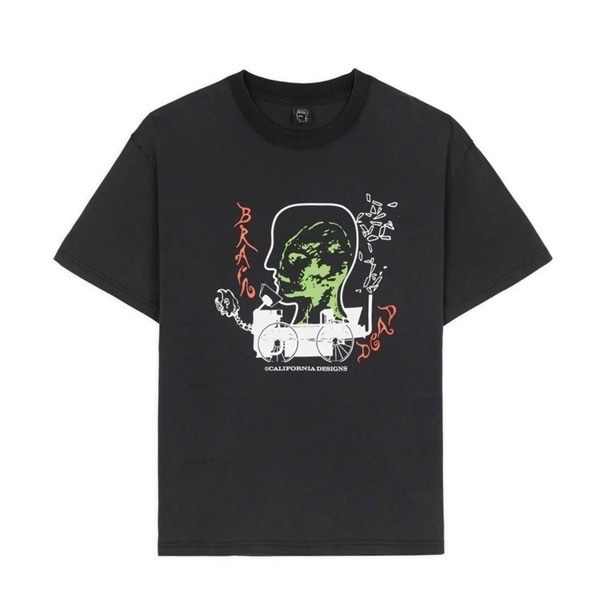 BRAIN DEAD/ブレインデッド/ALIEN TRACTOR T-SHIRT - WASHED BLACK BLACK M