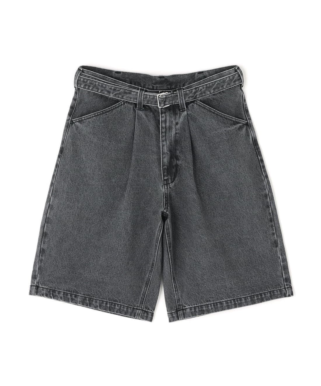B omnivore/ビーオムニボー/DENIM BELT SHORTS デニムベルトショーツ BLACK M