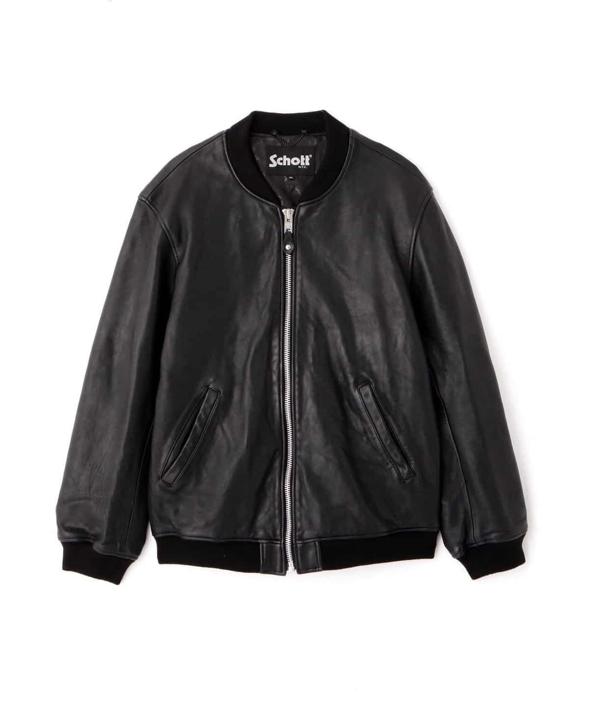 Schott/ショット LEATHER JACKET BOWERY/レザージャケット バワリー MA-1 BLACK M