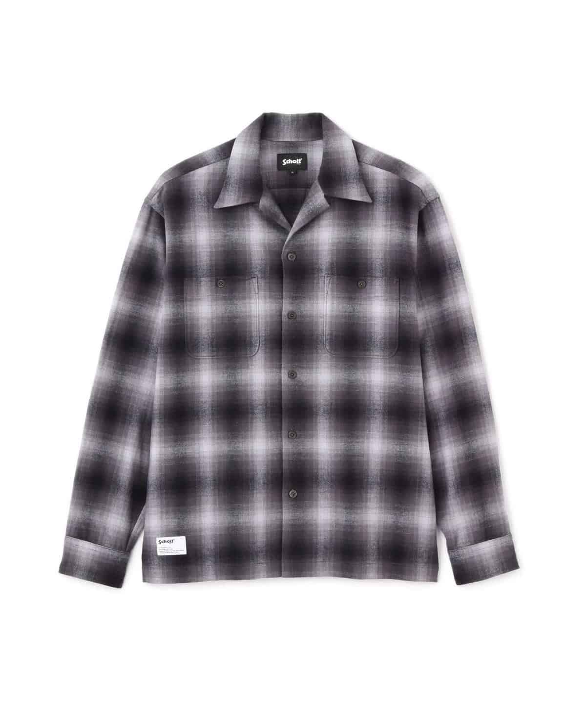 Schott/ショット/OMBRE CHECK FLANNEL LS SHIRT/オンブレチェック フランネル LSシャツ BLACK M