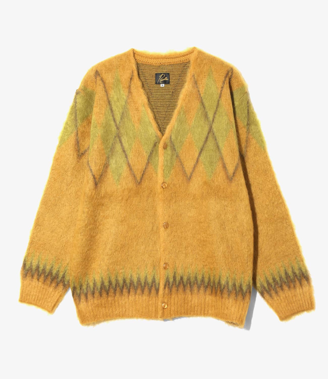 Needles/ニードルズ　Mohair Cardigan - Argyle　25AW YELLOW/ARGYLE S