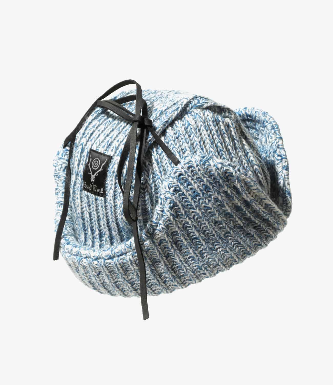 South2West8/サウスツーウエストエイト　Bomber Cap - W/A Knit BLUE FREE