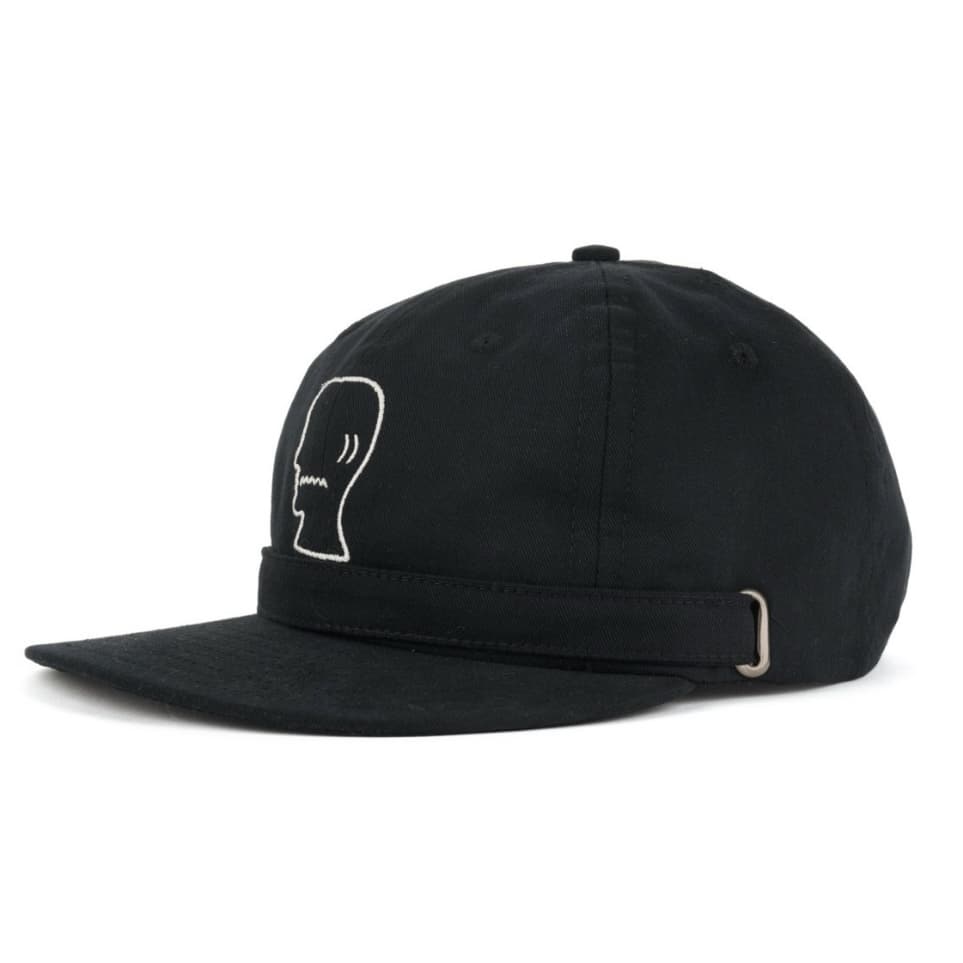 BRAIN DEAD/ブレインデッド/EXTENDED STRAP 6PANEL LOGOHEAD HAT BLACK FREE