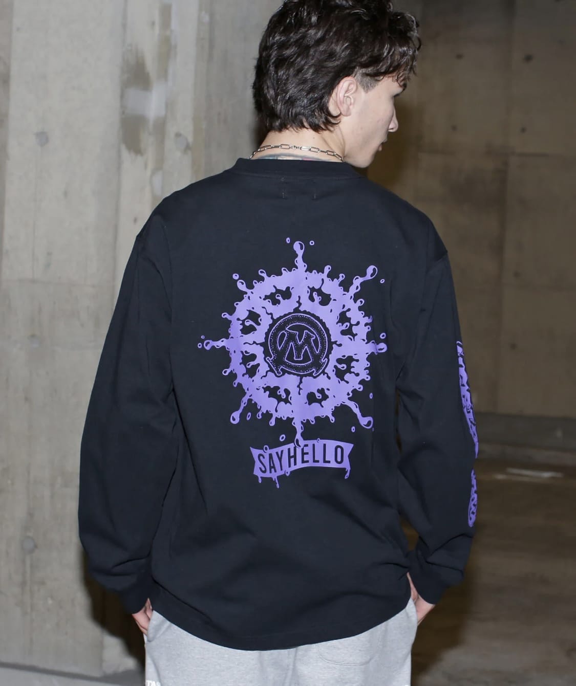 MANASTASH/マナスタッシュ/SAYHELLO L/S TEE BLACK S