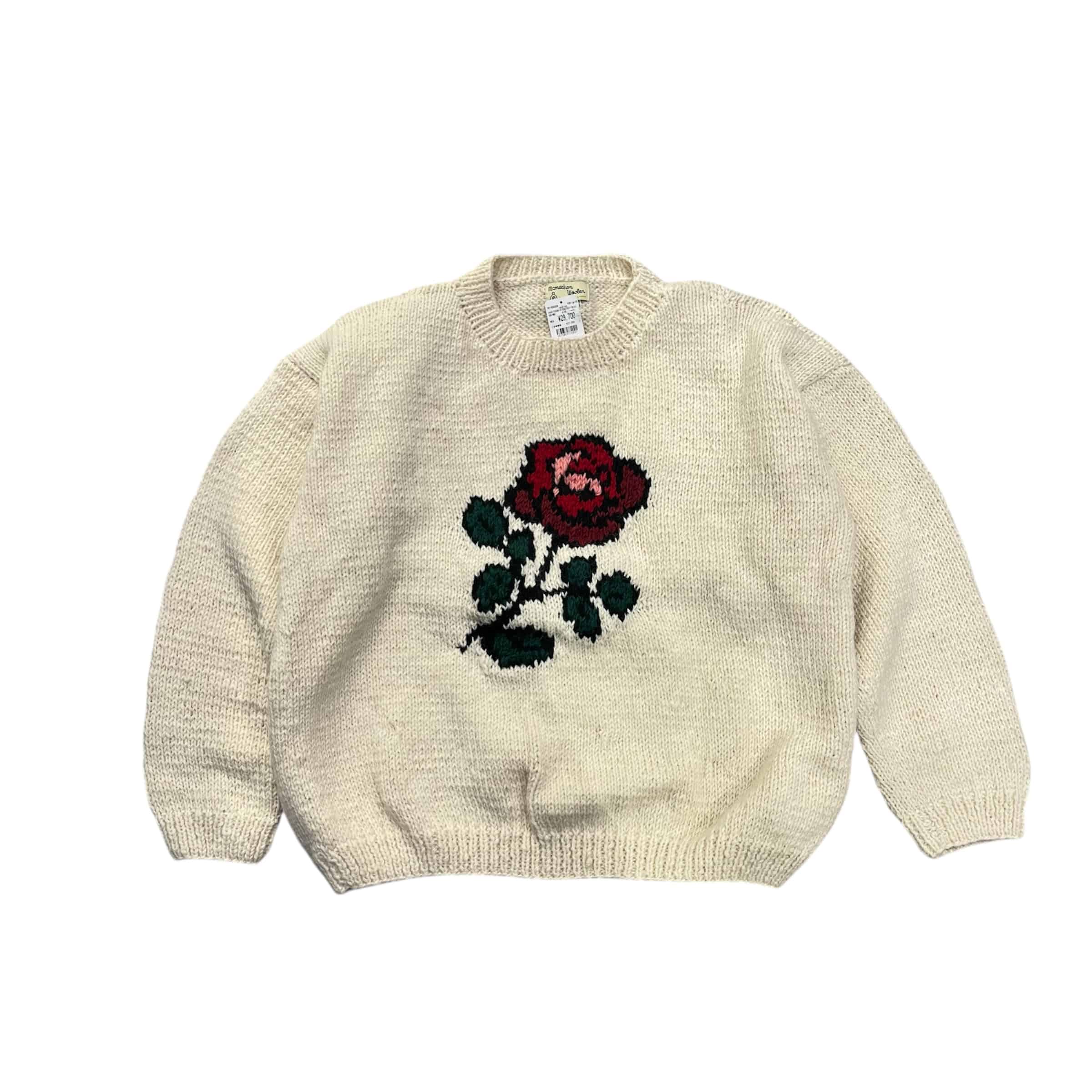 MacMahon Knitting Mills/マクマホンニッティング ミルズ/CREW NECK ーROSE RED FREE