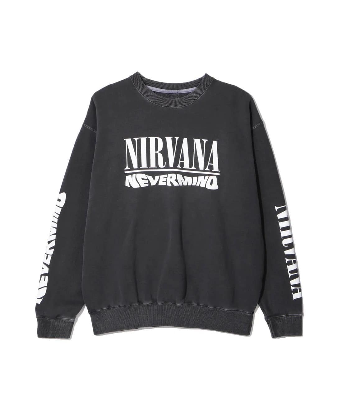 MANASTASH/マナスタッシュ/NIRVANA/ニルヴァーナ/NEVERMIND SWEAT CREW/コラボスウェット《メンズ・ウィメンズ・ユニセックス》 BLACK M