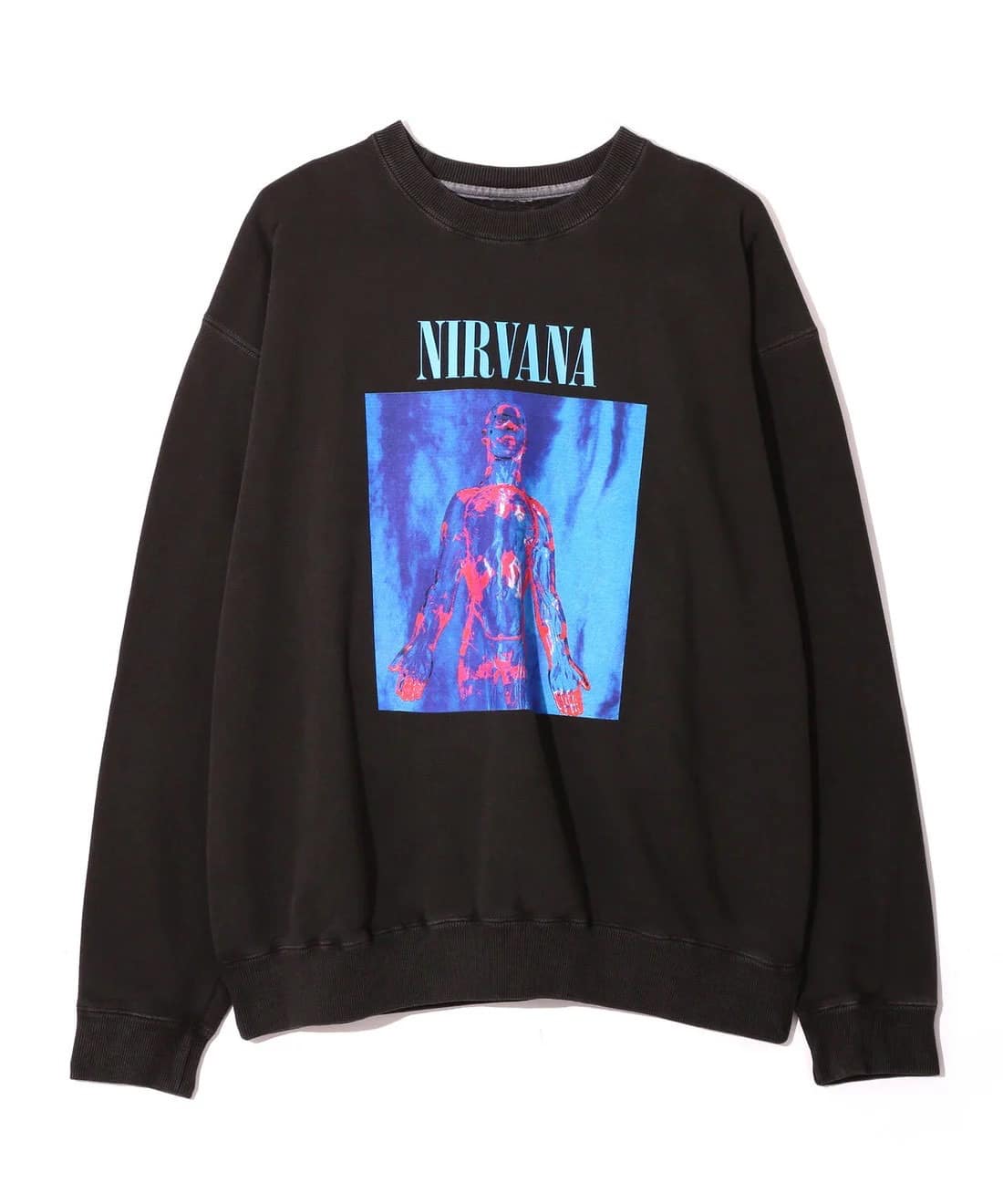 MANASTASH/マナスタッシュ/NIRVANA/ニルヴァーナ/SLIVER SWEAT CREW/コラボスウェット《メンズ・ウィメンズ・ユニセックス》 BLACK M