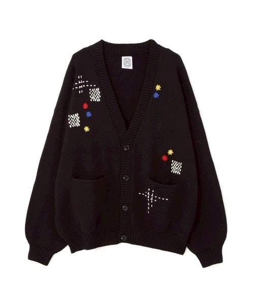 B omnivore/ビーオムニボー　HAND STITCH CARDIGAN ハンドステッチカーディガン BLACK M