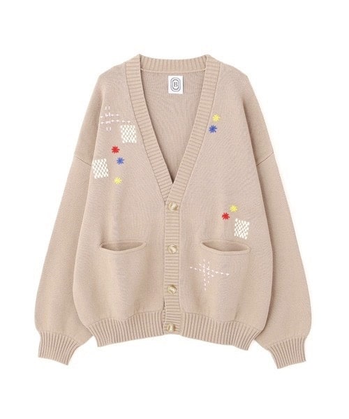  B omnivore/ビーオムニボー　HAND STITCH CARDIGAN ハンドステッチカーディガン BEIGE M