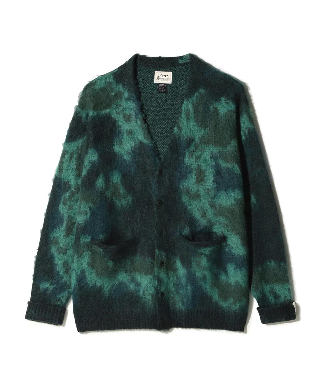 MANASTASH/マナスタッシュ/BLURRY JAQUARD CARDIGAN ニットカーディガン GREEN M