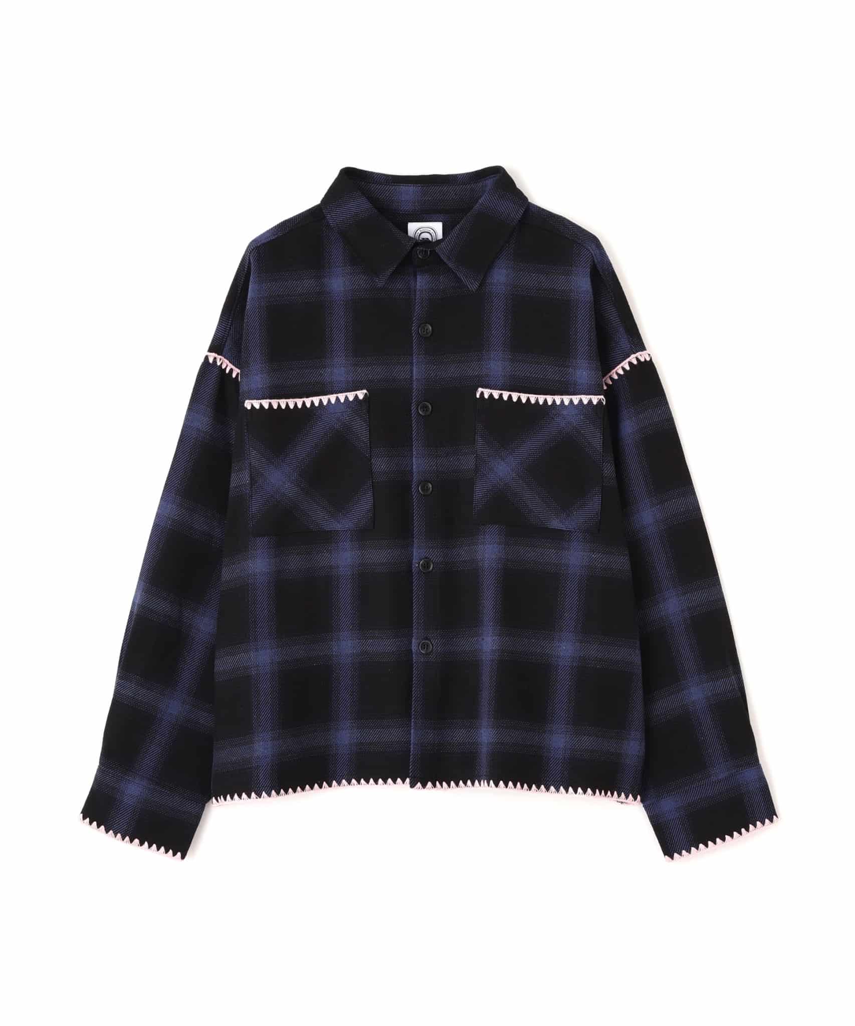 B omnivore/ビーオムニボー　HAND STITCH SHIRT NAVY M