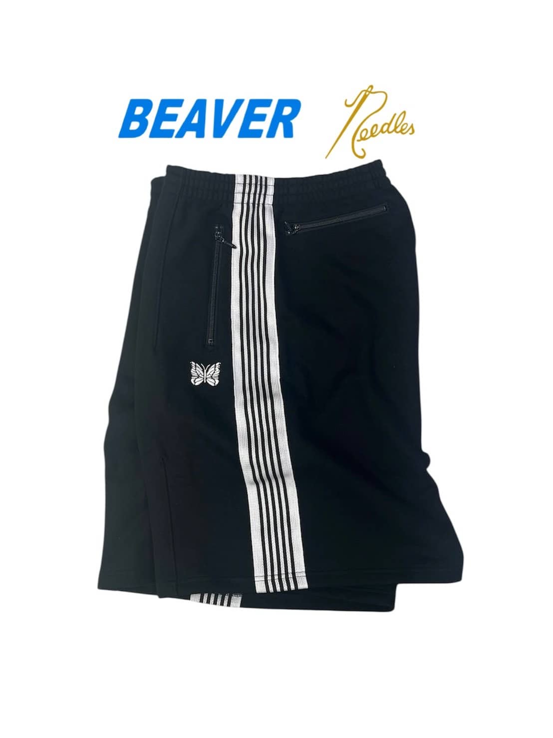 Needles/ニードルズ　BEAVER別注 H.D Track shorts - COTTON JERSEY BLACK XS