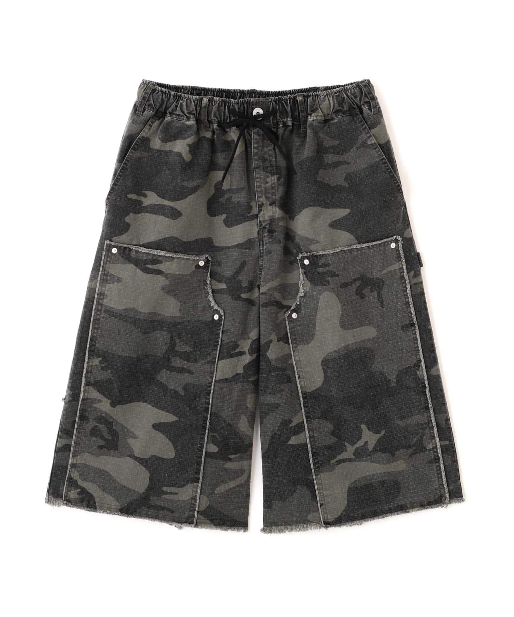 B omnivore/ビーオムニボー　W KNEE SHORTS RIP STOP ダブルニーショーツリップストップ CAMO M