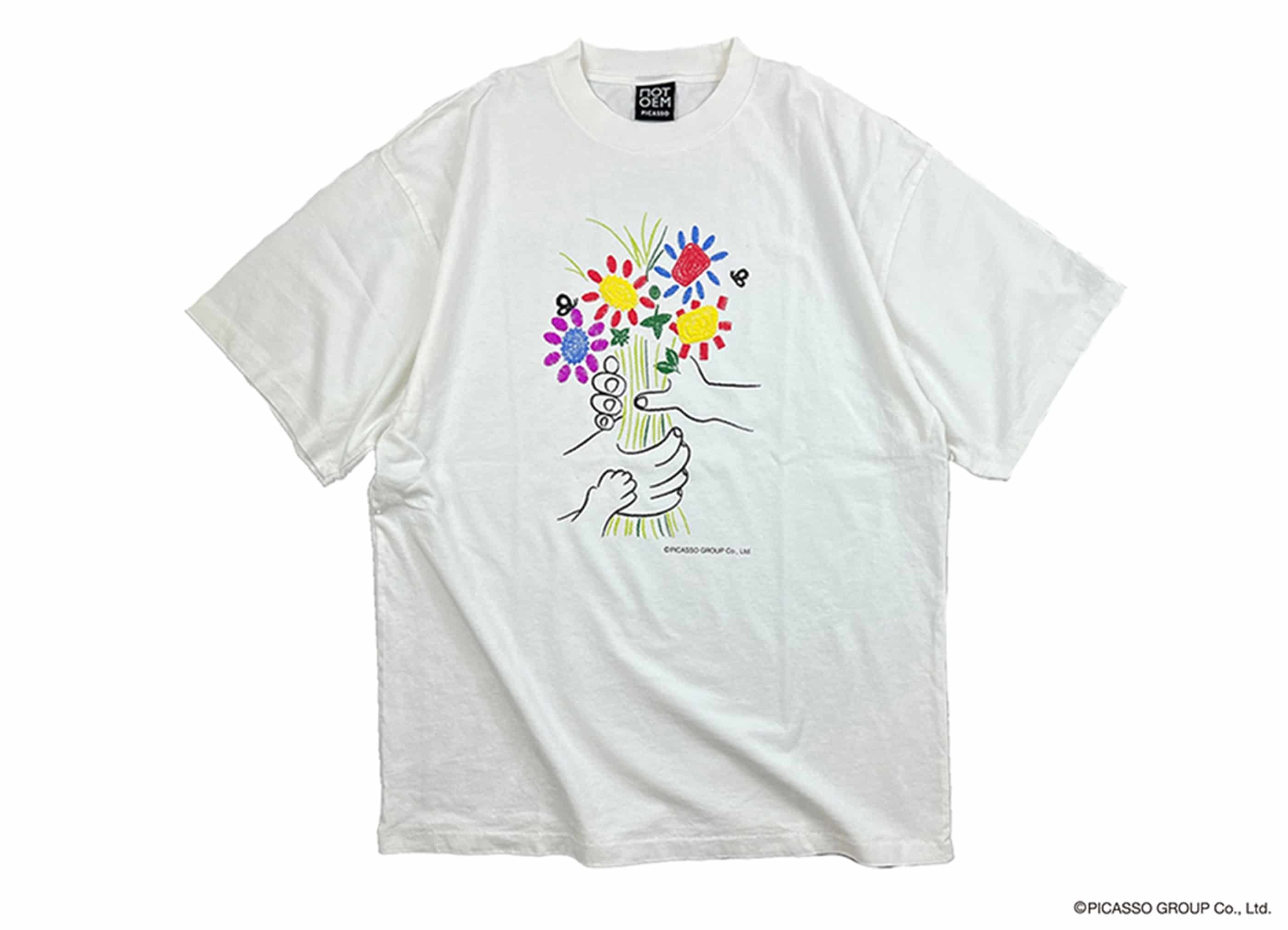 NOT OEM（ノットオーイーエム）/FLOWER /TEE WHITE S