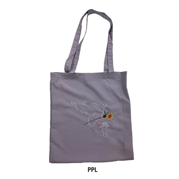 NOT OEM（ノットオーイーエム）/「鳩」/TOTO BAG トートバッグ PURPLE F