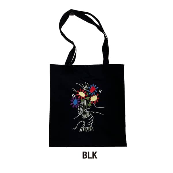 NOT OEM（ノットオーイーエム）/「花束」/TOTO BAG トートバッグ BLACK F
