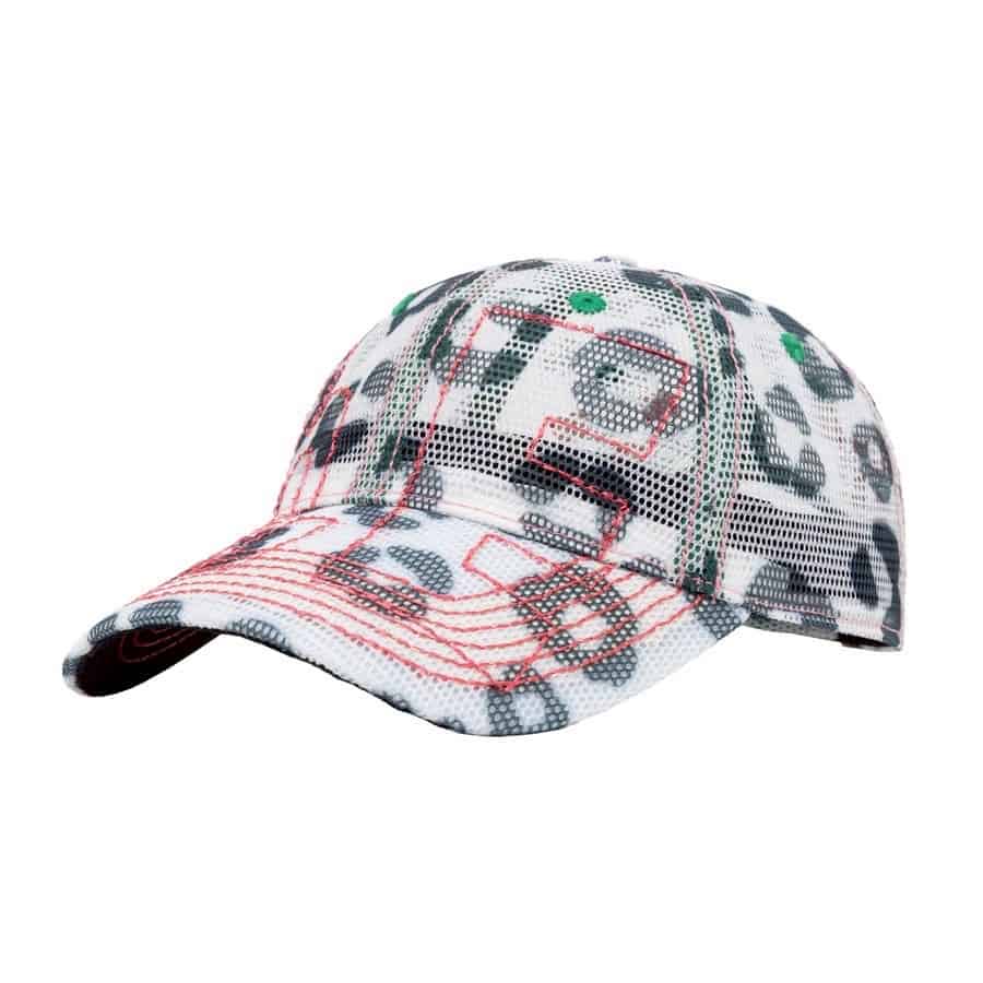 b.Eautiful/ビューティフル/Vapor Low Profile Hat (White Leopard Mesh / Hot Pink) WHITE FREE