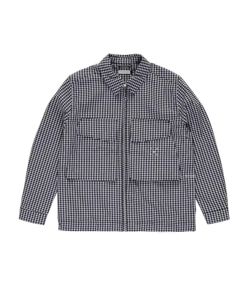 POP TRADING COMPANY/ポップトレーディングカンパニー/GINGHAM BOXER OVERSHIRT BLACK/OFF WHITE BLACK M