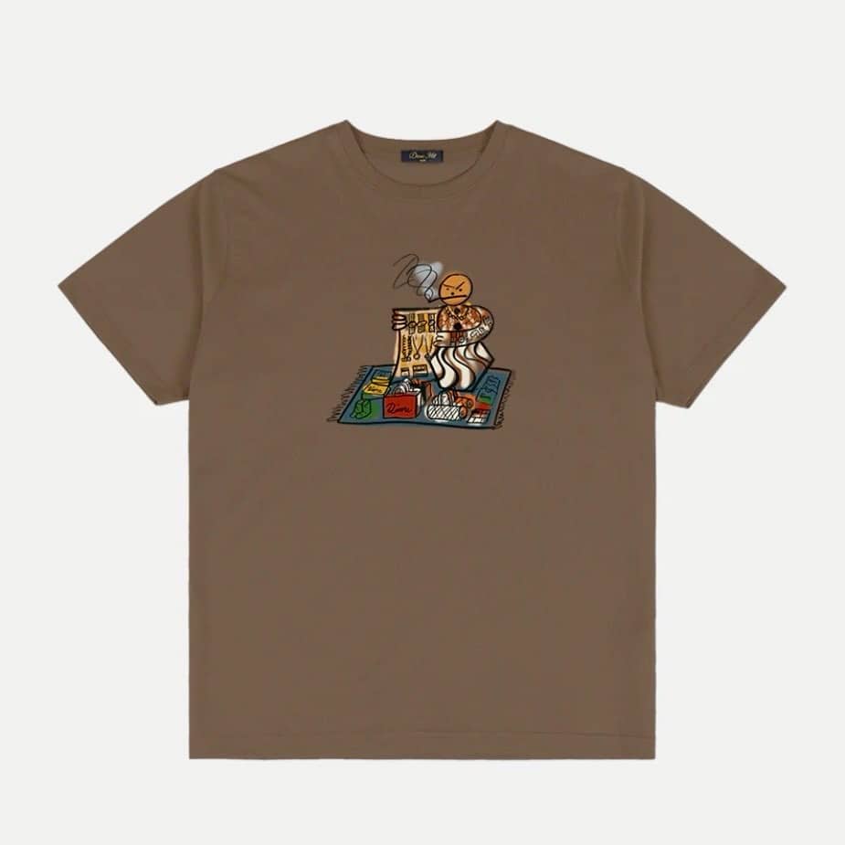Dime/ダイム　SNACKMAN DEALER　T-SHIRT BROWN S