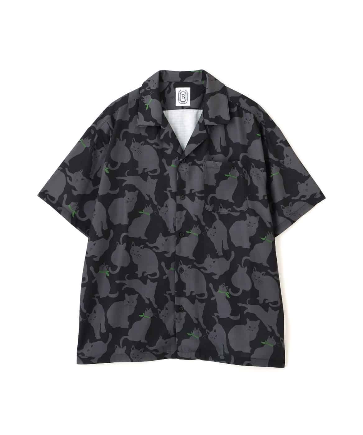 B omnivore/ビーオムニボー/CAT S/S SHIRT シャツ CHARCOAL M